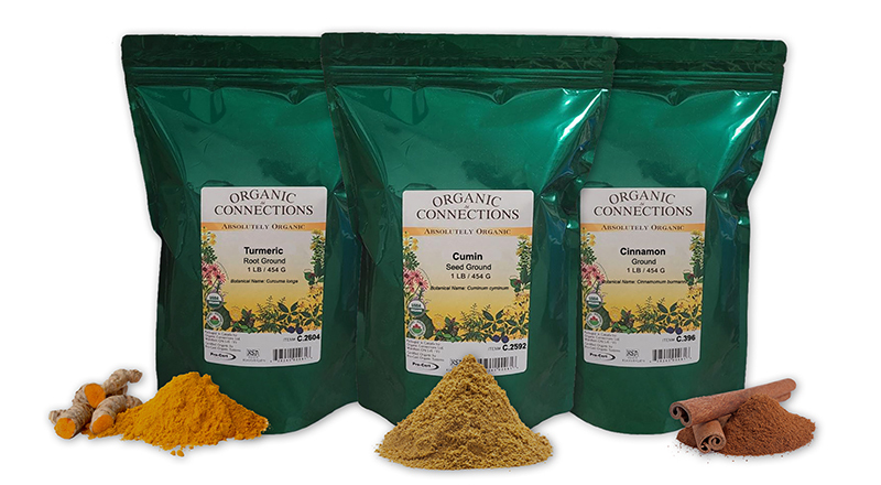 Organic Connections Bulk Spices - Green Stand-Up Pouches image